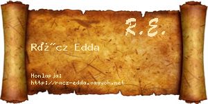 Rácz Edda névjegykártya